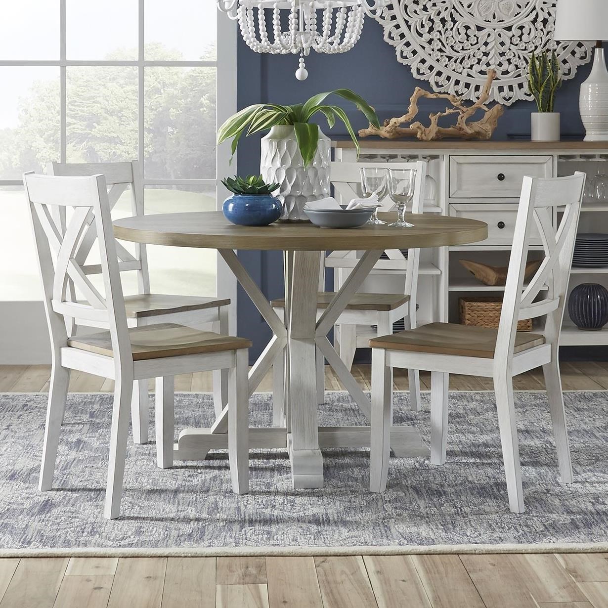 Liberty Furniture Lakeshore Cottage Style 5Piece Table and Chair Set
